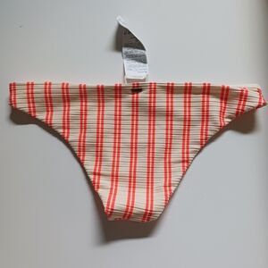 3X$30  Rip Curl  Women Cream Orange Bathing  Bikini Bottom Brief SZ S NWOT